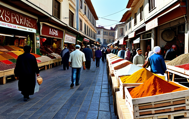 튀르키예 여행자들이 남긴 리뷰 - Vibrant Turkish Market Scene**

"A bustling Turkish market scene filled with colorful spices, textil...